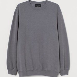 H&M Mens size Small Gray Relaxed Fit Sweatshirt New